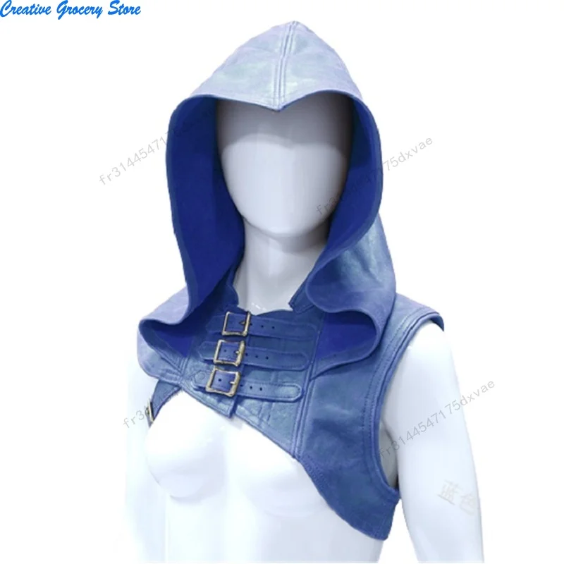 عباءة جلدية بقلنسوة كيب القلنسوة الكبار في القرون الوسطى ويكا ازياء وثنية الإكسسوار تأثيري قاتل قبعة المحارب الزي للنساء الرجال