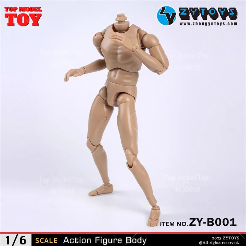 Zytoys ZY-B001 b002 b003 b004 1/6 ombro estreito largo trigo corpo articulado preto 25.5cm soldado masculino 12 ''figura de ação flexível