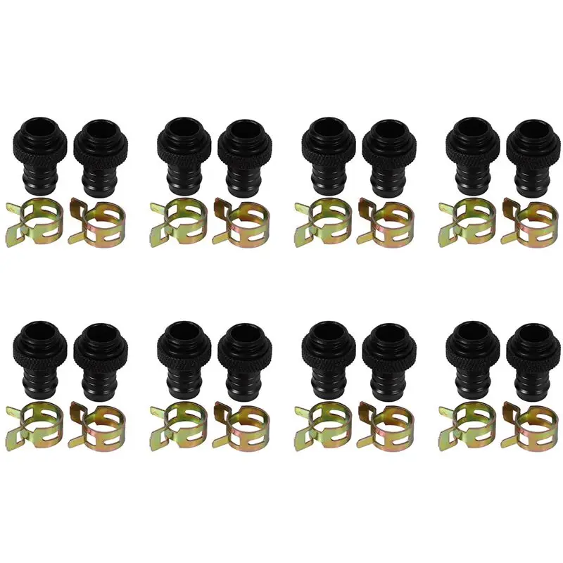 

16Pcs Barb Fitting Computer Water Cooling Radiator Copper Heatsinks Cooler Clamp For 3/8 Inch Id Tubing G1/4 Chromed Del