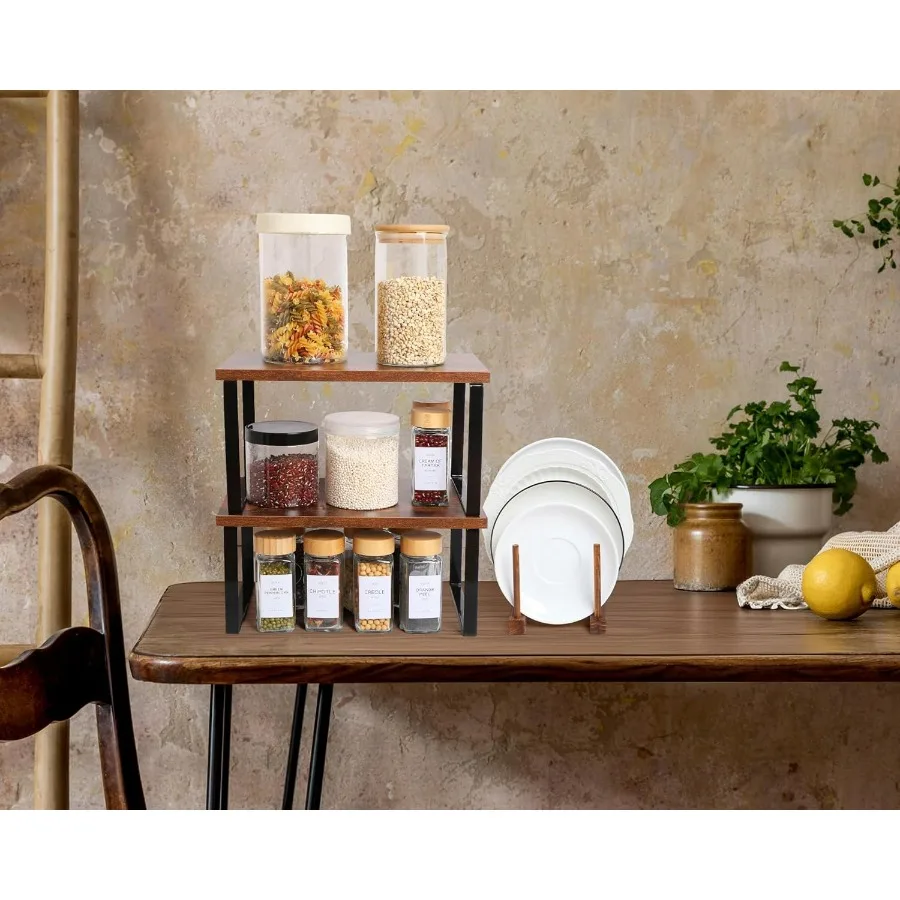 4 قطعة اكسسوارات منظم المطبخ مجموعة خزانة منظم الرف و الخيزران طبق تجفيف لوحة رفوف مكافحة تخزين Holde