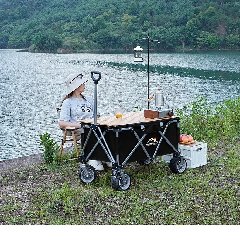 Outdoor Camper Trolley Folding and Gathering Hand-Held Car Trailer Portable Camping Picnic Camper