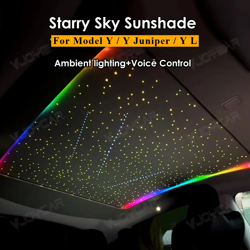 New Model Y Juniper Starry Sky Sunshade Voice Control Electric Retractable Roof Sun Shade Interior Upgrade 2