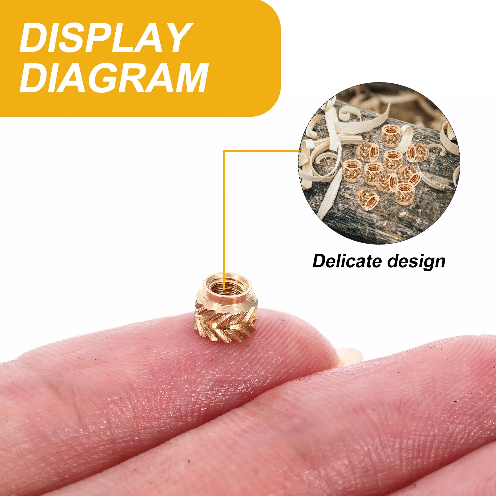 

120 Pcs Embedment Nuts For 3d Printers Copper Threaded Insert Golden Brass Knurled Inserts