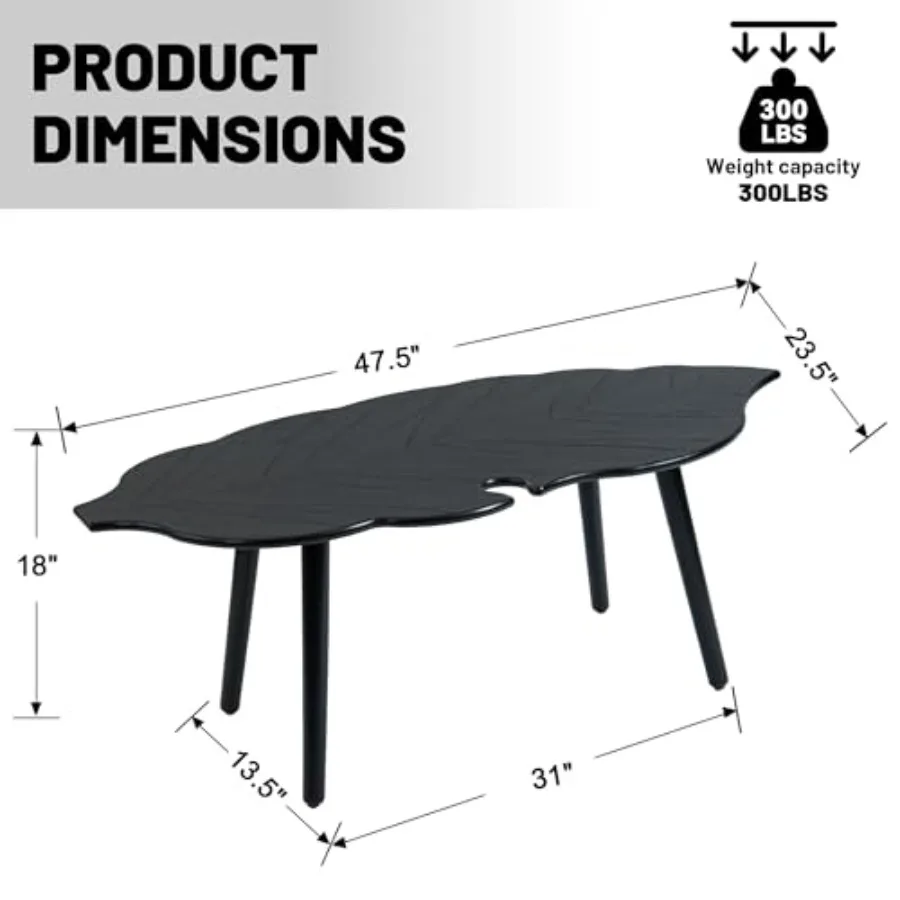 Small Modern Coffee Table for Living Room, Solid Wood, Natural Finish, Easy Assembly and Space-Saving Design