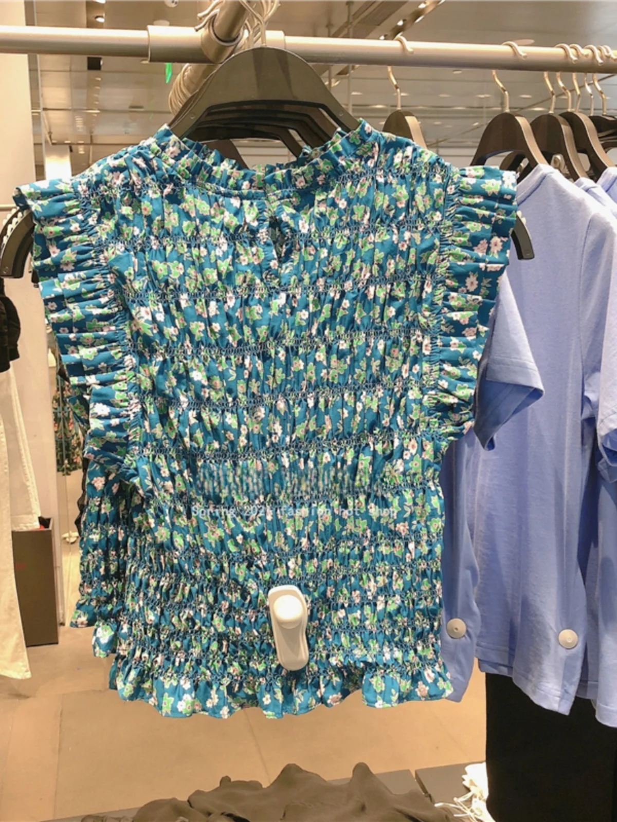 Fre Summer 2025 Mujer Textura elegante Fly Sve ort irt Svel Fem Faionable Commute Sle Fibra de poliéster