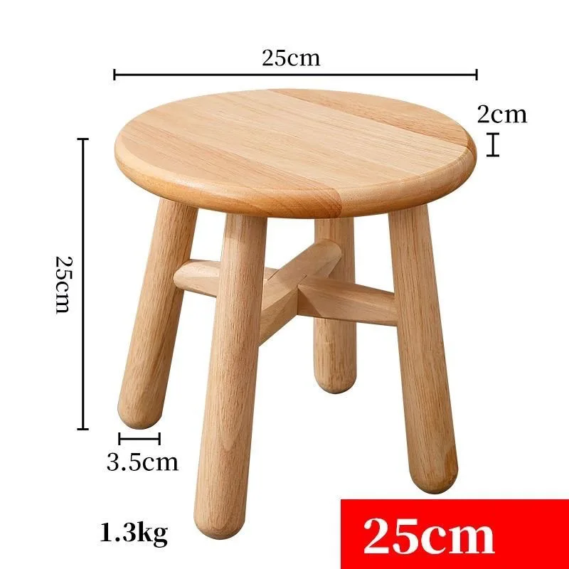 Solid Wood Small Round Stool Multi-Functional Furniture Bedroom Decorative Living Room Low Stools Flower Pot Stand