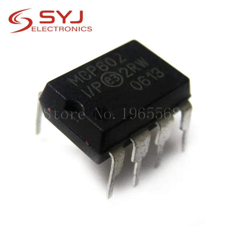 Single Supply CMOS Op Amps em estoque, MCP602-I P, MCP602, DIP8, 2.7V a 5.5V, 10pcs por lote