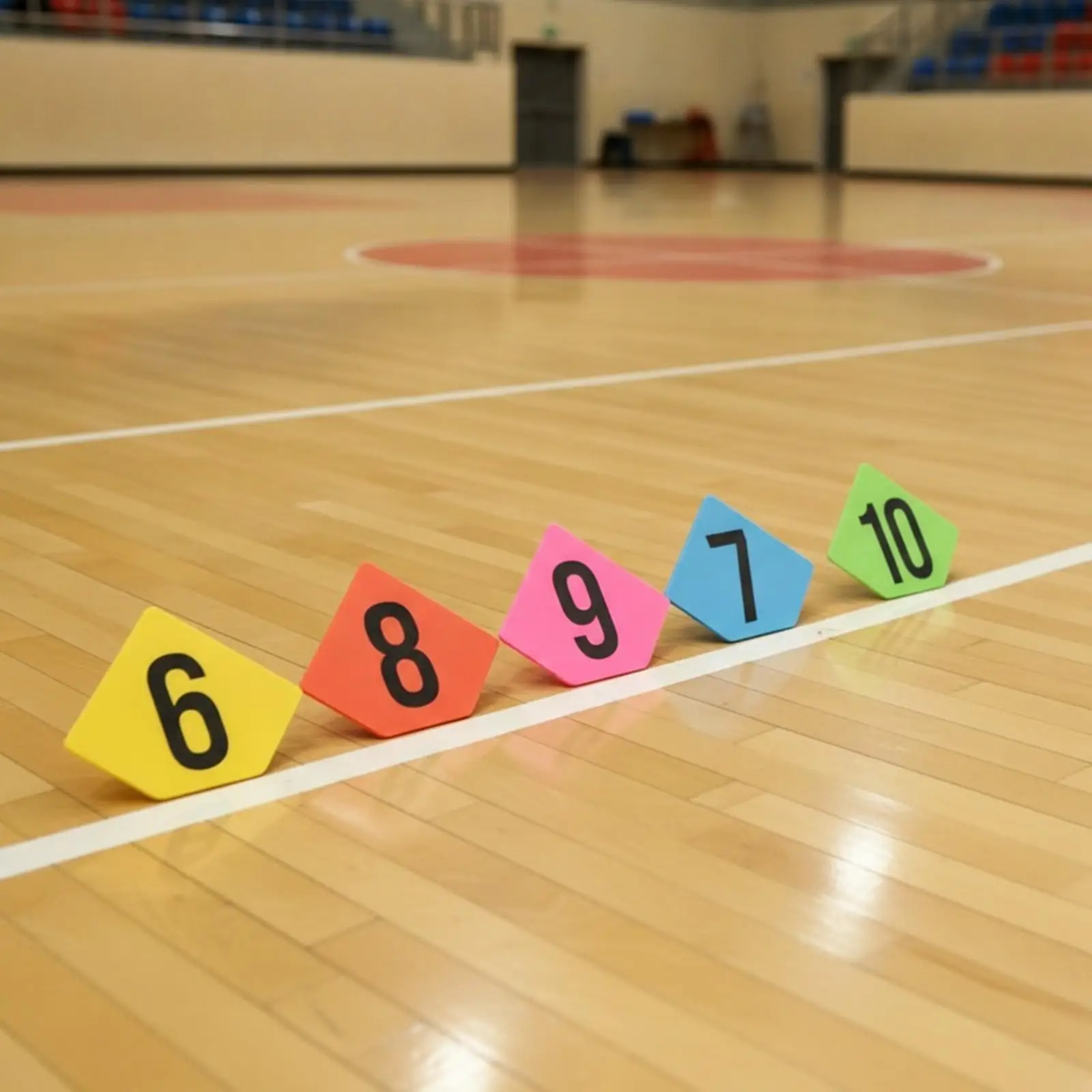 Non Slip Five Sided Floor Agility Marker with Black Numeral for Kids Sports Training Games