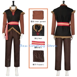 Kristoff Cosplay Anime Snow Princess Costume Plush Jacket Shirt Pants Belt Suit Halloween Carnival Party Outfit for Men Kids