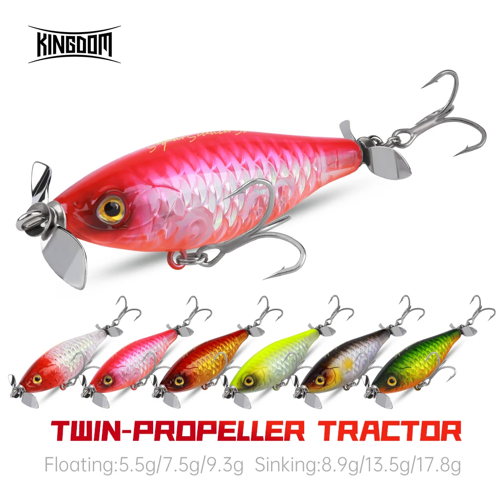 Kingdom Propeller Pencil Bait 5,5g 8,9g 7,5g 13,5g 9,3g 17,8g Schwimmender Sinkender Kunstköder für Barsch Süßwasser-Pencil-Lure