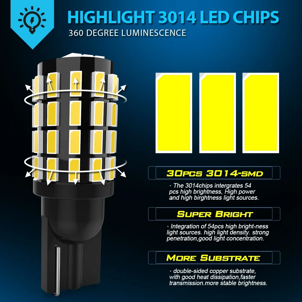 50pcs T10 W5W LED Map Light Canbus No Error Plug and Play Super Bright For BMW E60 E90 E91 E92 E36 E30 E39 E46 X5 E53 E70 F10