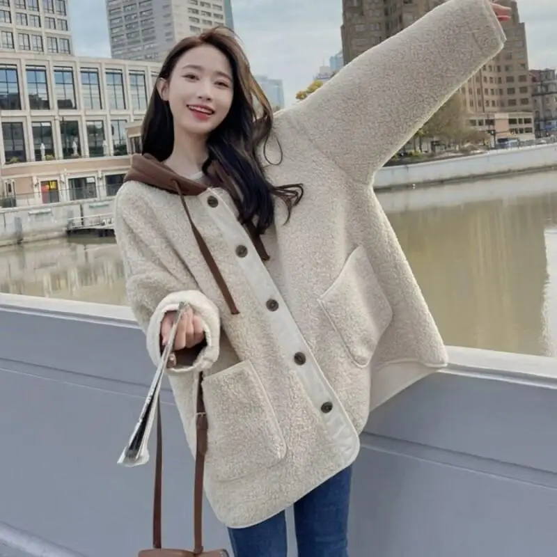 ملابس علوية نسائية شتوية بأكمام جديدة للتنقل ملابس خارجية لطيفة ورائعة سترة كورية معطف طويل كوري شعبي #4