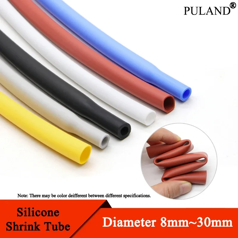 Silicone Heat Shrink Tube 0.8~30mm Diameter Flexible Cable Sleeve Insulated 2500V High Temperature Soft DIY Wire Wrap Protector