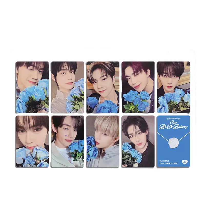 

Kpop ZEROBASEONE 2ed Anniversary Card Our Blue Brakery Card HD Photo Printing GYUVIN YUJIN HANBIN Zhanghao ZB1 Fans Postcards