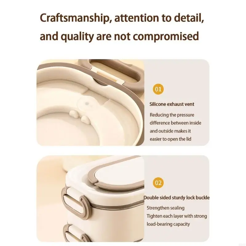 

Recyclable Rustless Storage Container With Double Hook Impermeable Plan Pliable Handle For Oven Safe Meals B03E