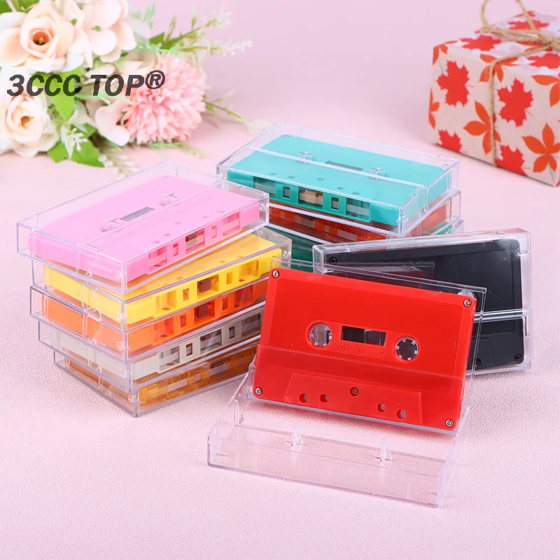 Boîte de Rangement Transparente pour Cassette Standard, Lecteur de Cassette Vierge avec 45 Formations Magnétiques pour Audio, Musique, Statique, 1 Ensemble