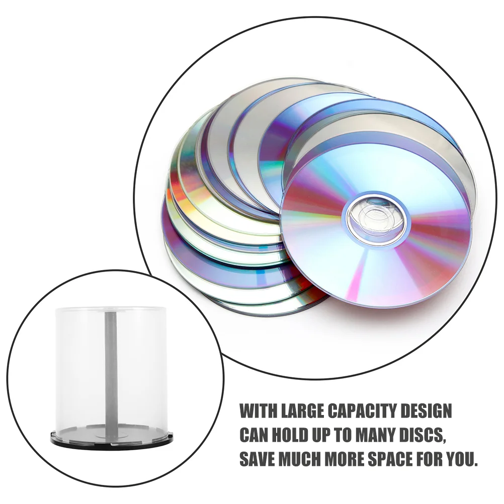2pcs Cds Organizer Plastic Storage Bucket Dvds Container Column Dvd Storage Holder