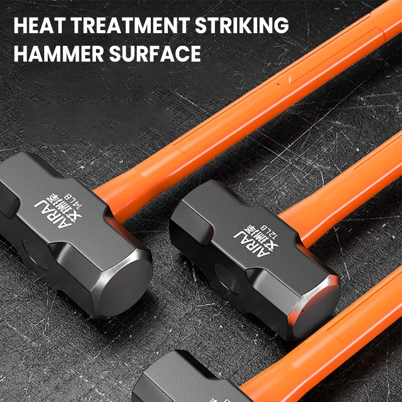 AIRAJ Octagon Hammer Heavy Wall Hammer One-Piece Heavy Hand Hammer Wall Removal Soft Handle Solid Iron Hammer Construction Tool