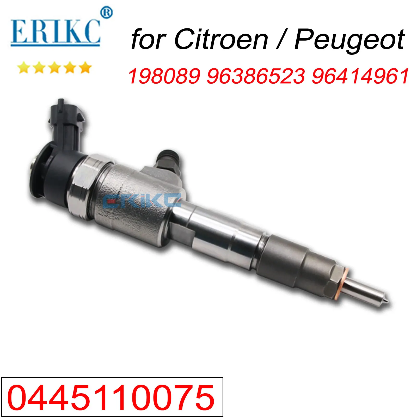 

0445110075 0 445 110 075 Common Rail Injector Parts 0445 110 075 Fuel Inyector for Citroen Peugeot 96386523 96414961 198089