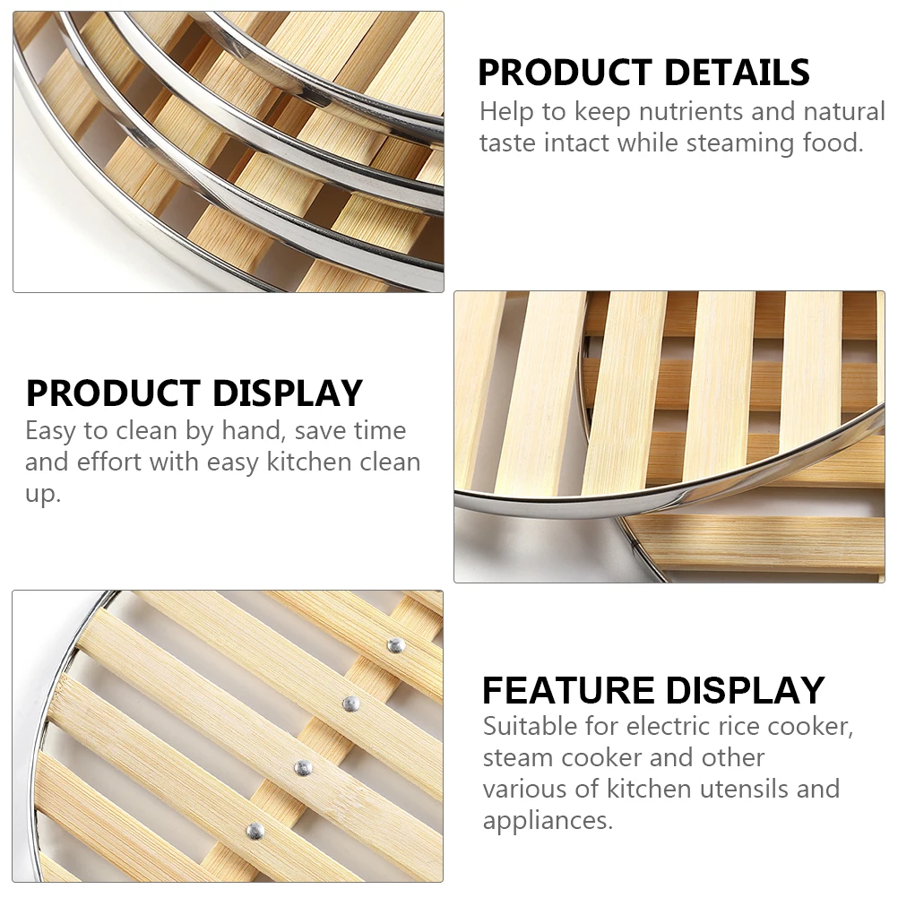 

4 Pcs Bamboo Steamer Steaming Holder Basket Cooking Chinese Rack for Small Food