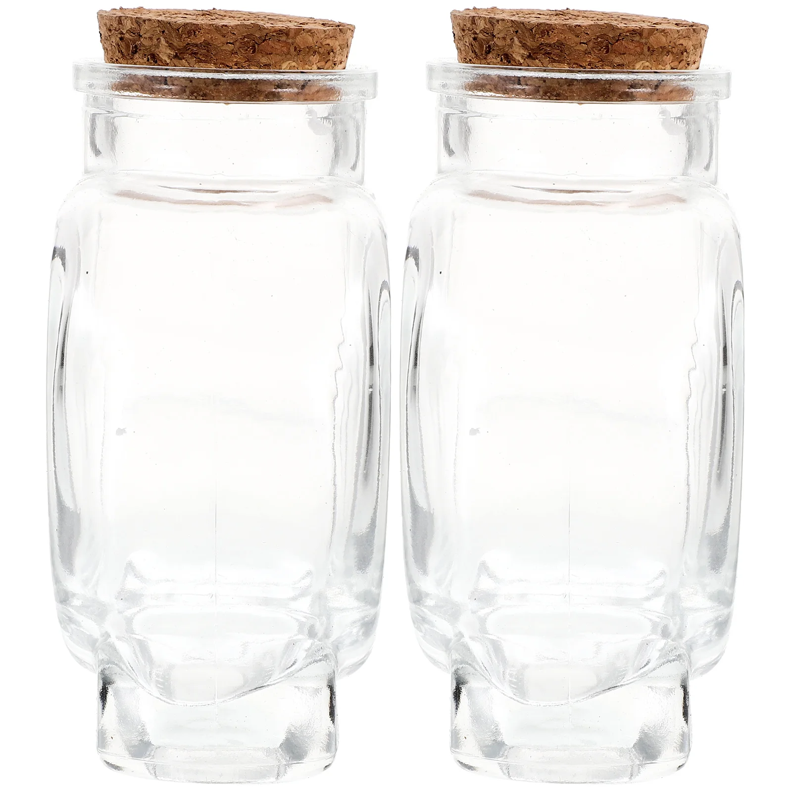 

2Pcs Heart Bottles Wishing Transparent Drift Glass Container Empty Storage Drift Bottle Votive Bottle Decorative Craft