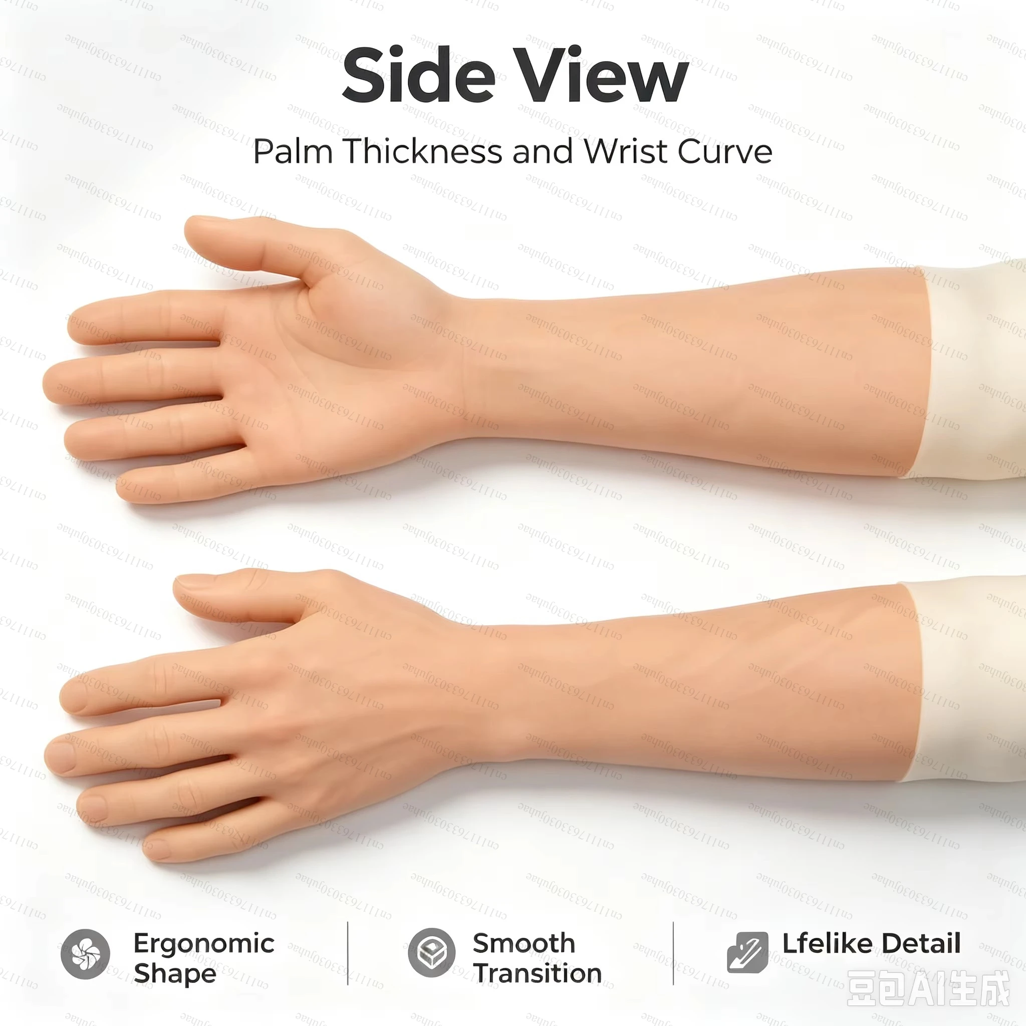 Lifelike Male Silicone Hand Sleeve, Realistic Artificial Fake Hand Gloves for Scar Covering, Cosplay Halloween Party Decoration