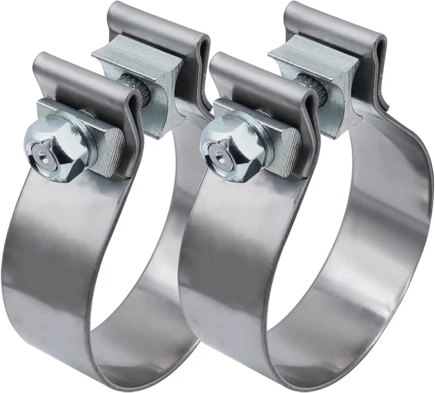 

5 Inch Stainless Steel Exhaust Clamp Narrow Band for Pipe Muffler Repair 2 Pack