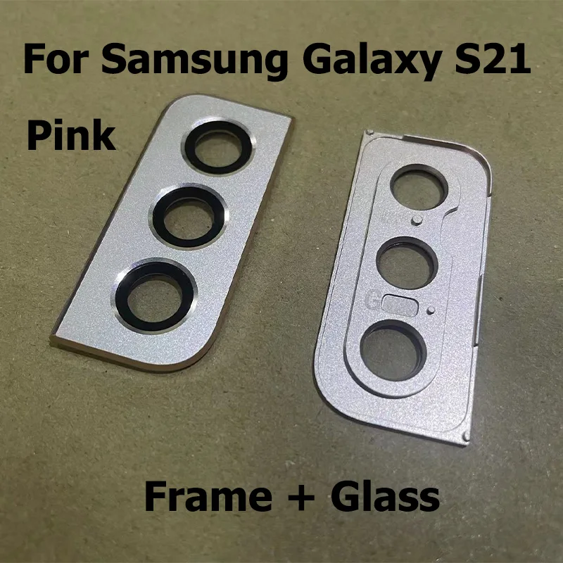 Back Camera Glass Lens For Samsung Galaxy S21 Plus Ultra 5G Rear Camera Glass Frame Cover With Adhesive Sticker Glue