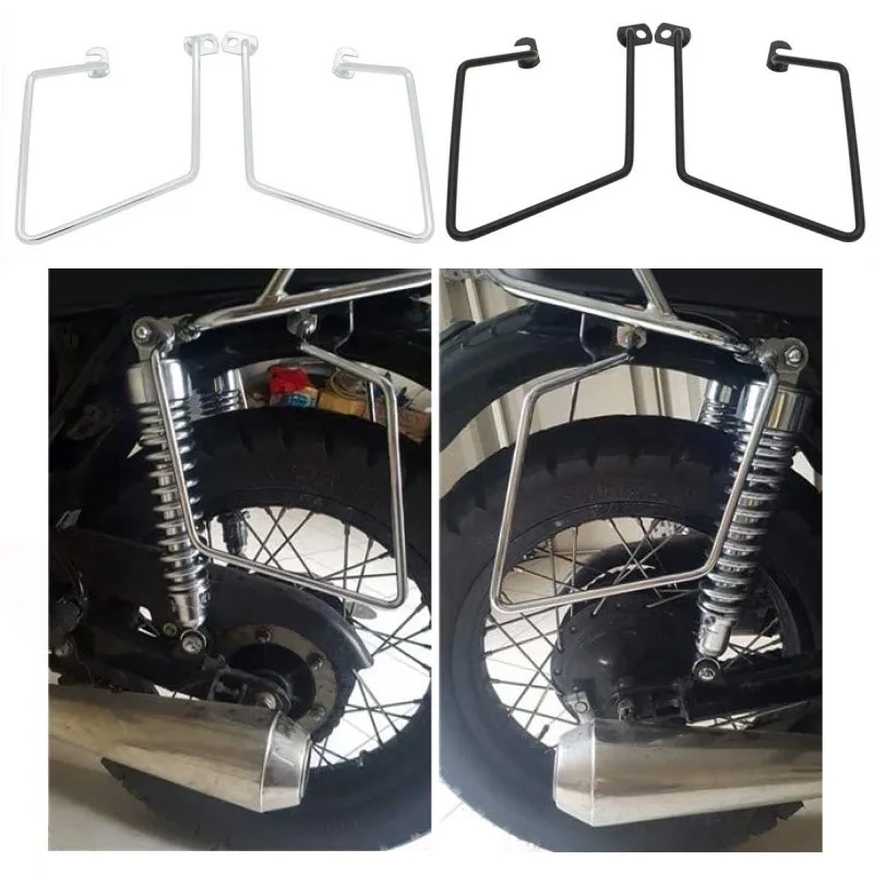 パニアレール-サドルバッグサポートガードバー-ブラケット-カワサキ-w400-w650-w800-bc-ej400a-bc-ej650a-ebl-ej800a-ブラッククローム-新品