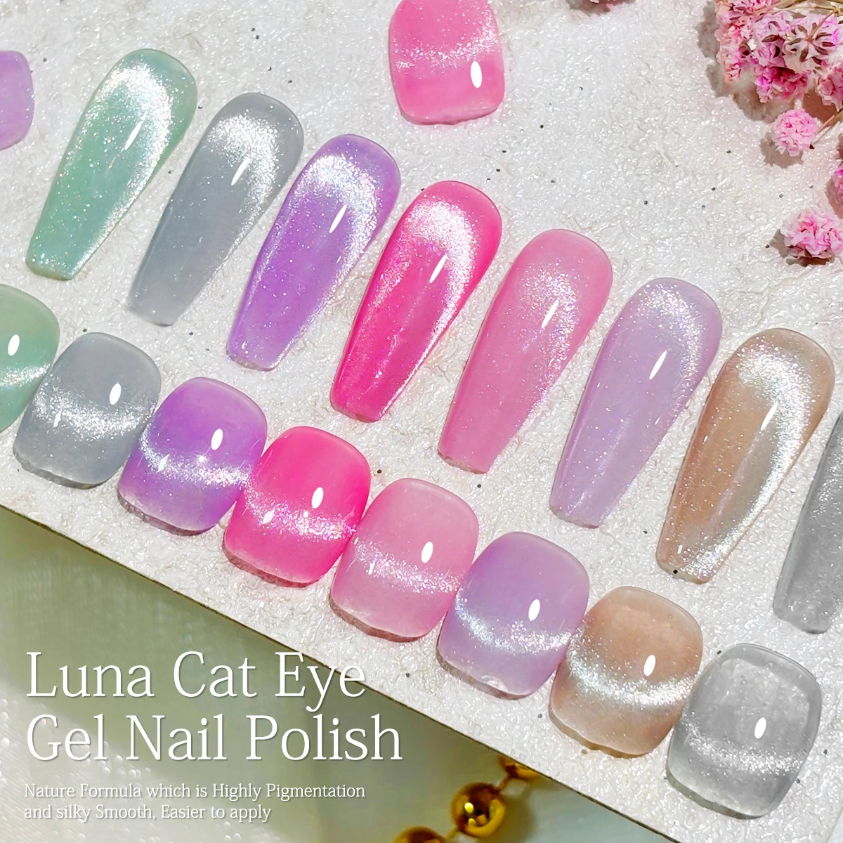 Groillim – vernis à ongles magnétique Moon White Cat Eye, bouteille unique, nécessite une éclairage UV/LED, qualité salon, clair de lune à la mode