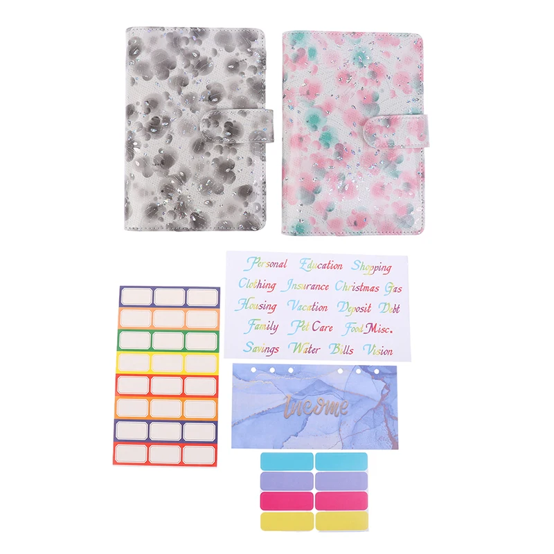 1 Set 6 Holes Binder Voor Financieel Beheer A6 Losbladige Notebook Binder Flower Budget Planner Cash Envelop Besparing Geld