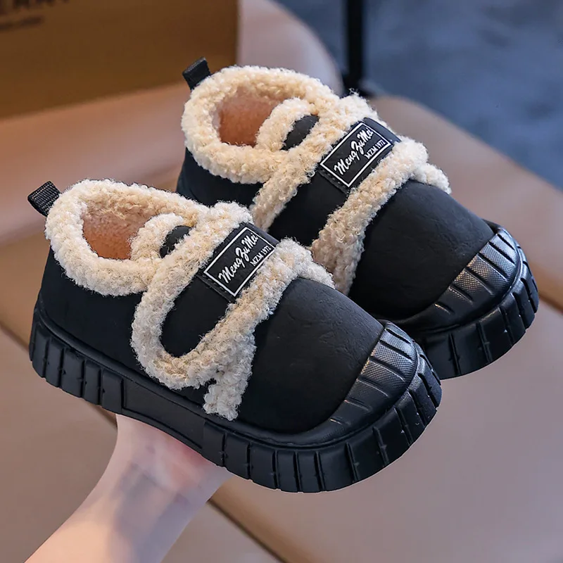 

Children Plush Shoes Winter Slip-on Boys Girls Causal Cotton Shoes Fashion Outdoor Versatile Kids Fur Shoes Comfortable Non-slip
