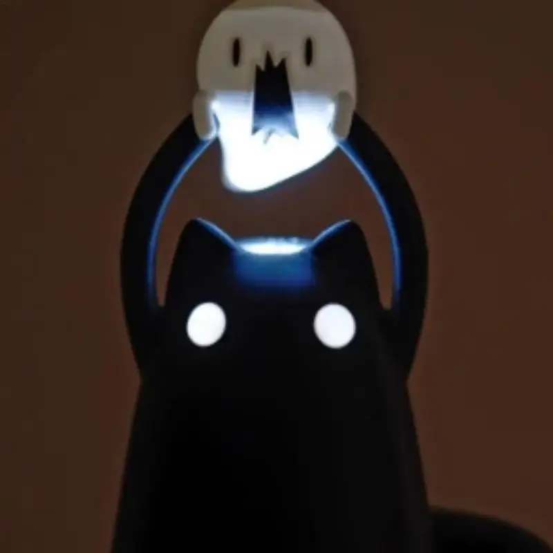 Halloween Kitten Figurine LED Nightlight Cute Spooky Desk Figure Halloween Lighted Decoration For Home Trick-or-Treating Coffee