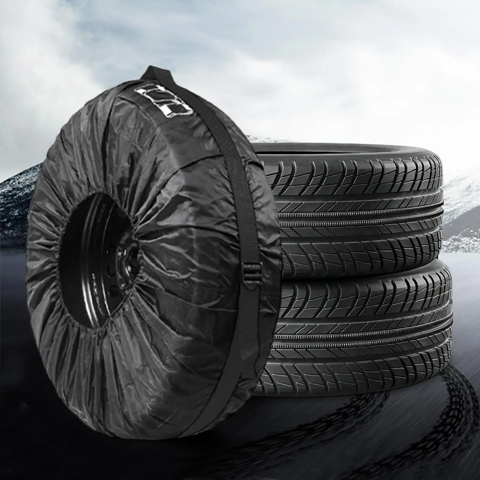 غطاء الإطار الاحتياطي حقيبة تخزين العجلات المقاومة للغبار حقيبة تخزين الإطارات الاحتياطية للقيادة اليومية والمغامرات الخارجية ورحلة الطريق والتخييم #3