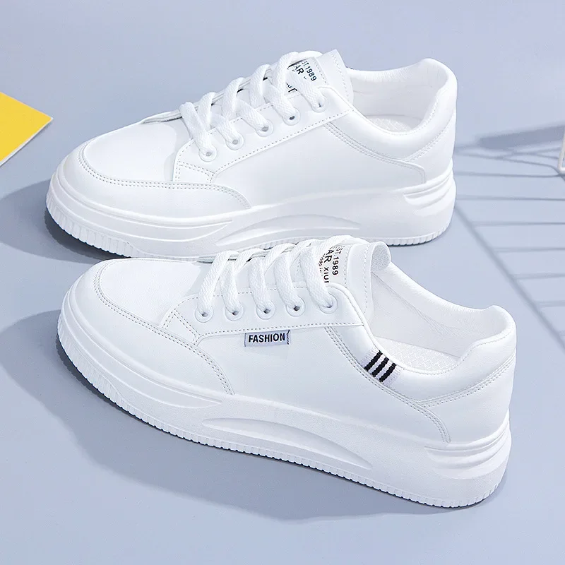 

Women's 2023 Spring New Thick-soled Female Casual Shoe for Sports Students Sneakers Woman White Platform Sports Shoes Tennis