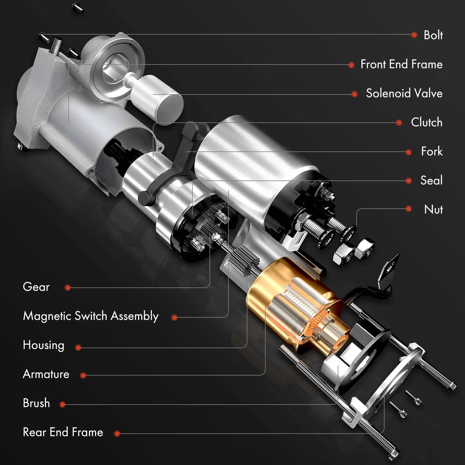 كاتب موتور ل أكورا هوندا سيفيك HR-V 2016-2022 L4 1.8L 2.0L 1.4KW 12V CW 9T 31200-R1A-A11 ، 31200-R1A-A12