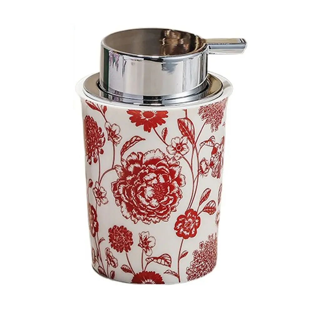 

Декоративный керамический дозатор для пенного мыла с цветочным узором, роскошный изящный флакон для жидкого пенного мыла, винтажный, 250 мл, с помпой, для мыла для рук и шампуня