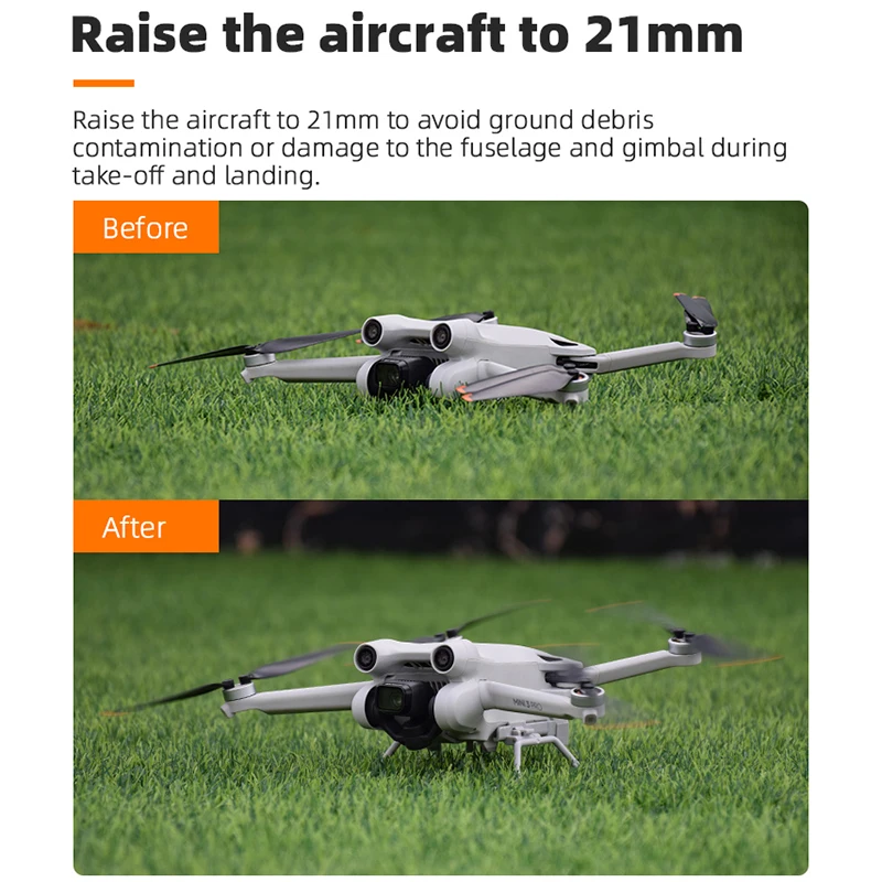 Tren de aterrizaje BRDRC para DJI Mini 3 Pro, soporte para Dron con trineo, soporte Protector de aterrizaje de liberación rápida para accesorios DJI MINI 3 Pro