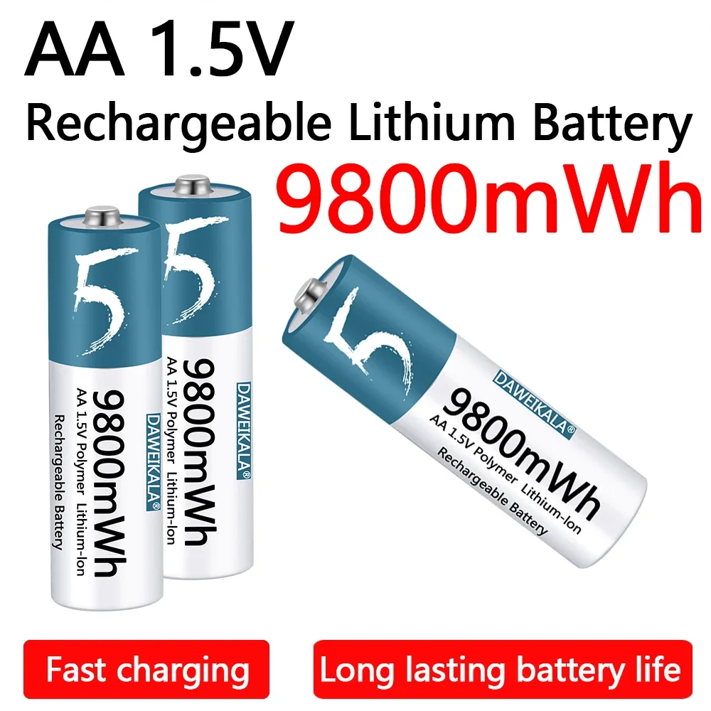 

AA Battery 1.5V Li-ion AA Rechargeable Battery 9800mWh AA Lithium-ion Battery for remote control mouse small fan Electric toy