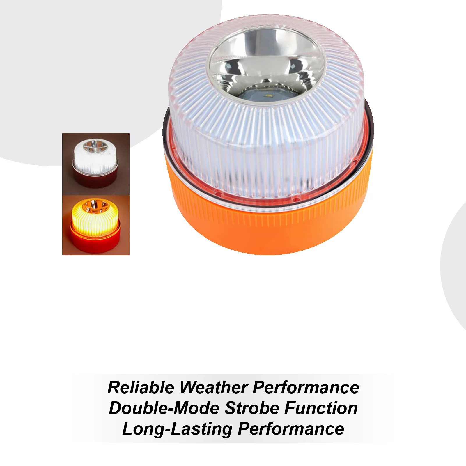 Magnetic Amber Strobe Light Double Mode LED Warning Light with Battery High Visibility for Tow Snowplow Fleet Motorcycle Safety