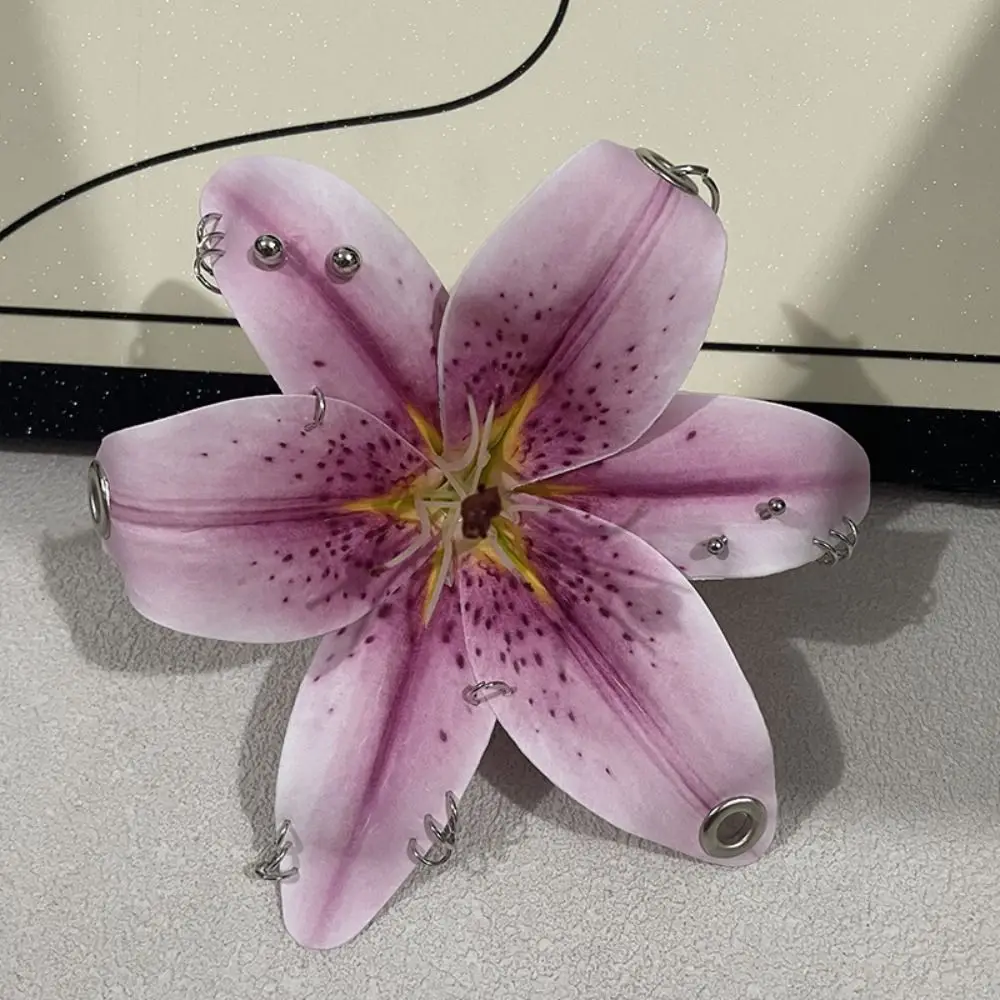 Creative Exquisite Lily Keychain Phalaenopsis Orchid Hanging Flower Keychain Simulation Flower Chic Bag
