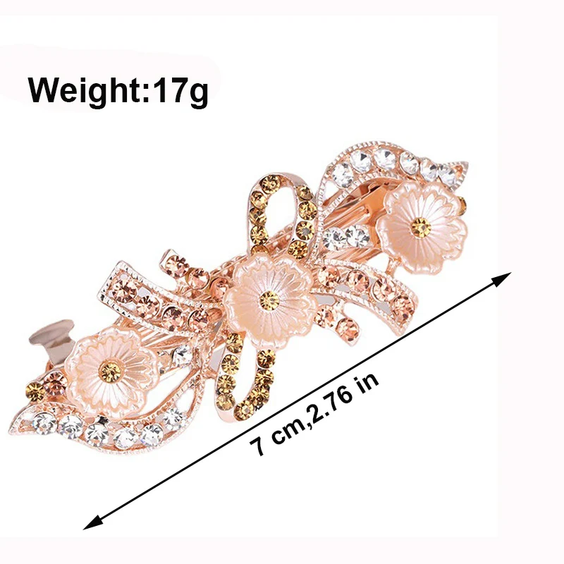 Crystal Floral Hairpin Girl Ladies Jewelry Hairwear For Women Rhinestone Alloy Hair Clip Party Barrettes Leaf SD002