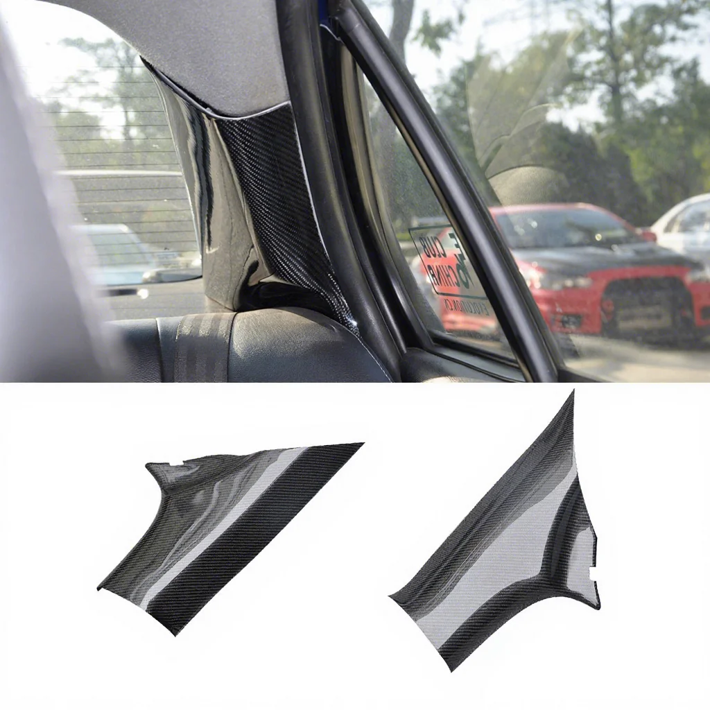 

Real Carbon Fiber Interior C Pillar Trims Cover for Mitsubishi Lancer EVO10 X 2008-2017 Kits Auto Tuning