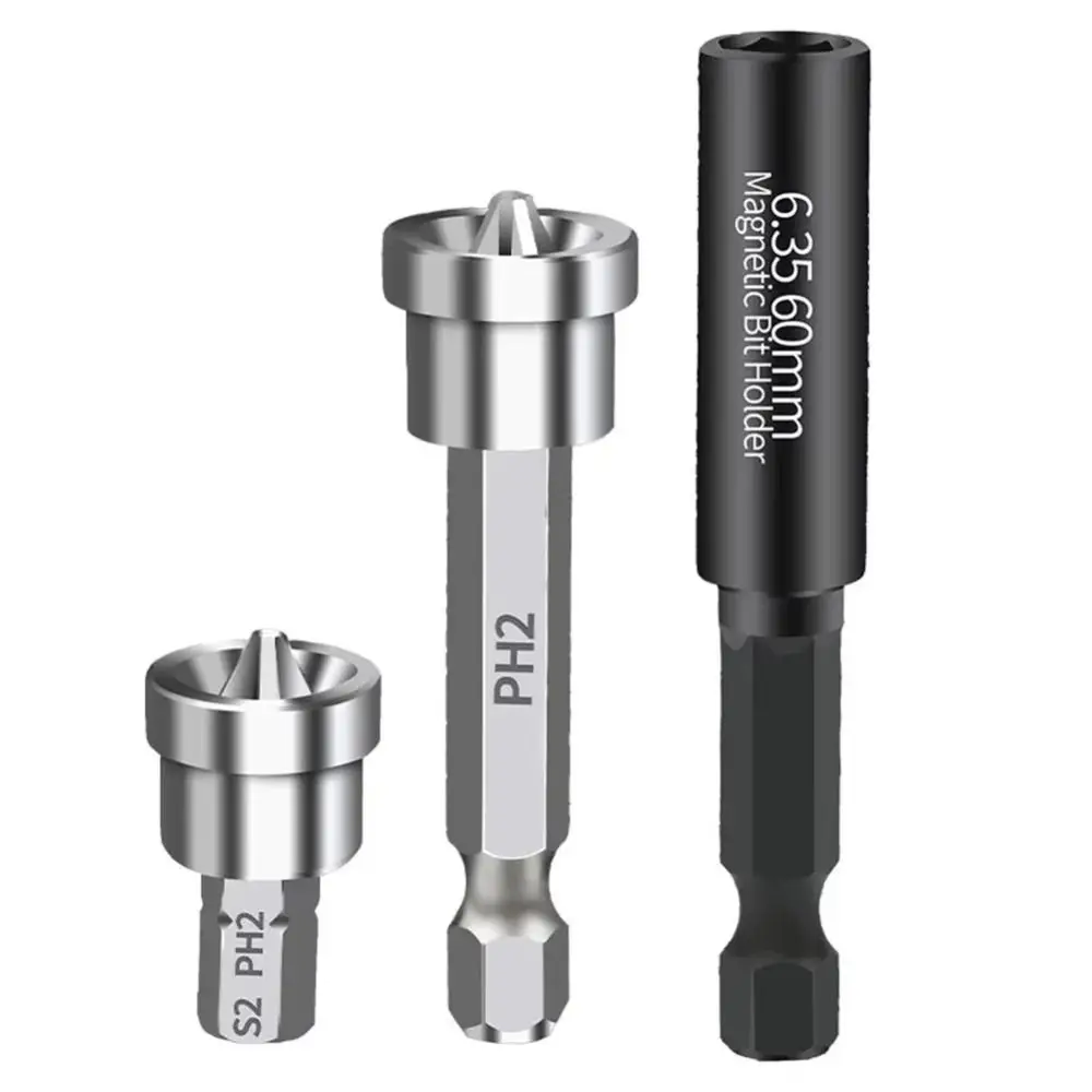 10 pz/set Posizionamento Magnetico Punte per Cacciavite 25/50mm Codolo Esagonale Individuazione Lotto Testa Nessun Scivolamento Punta da trapano in acciaio legato