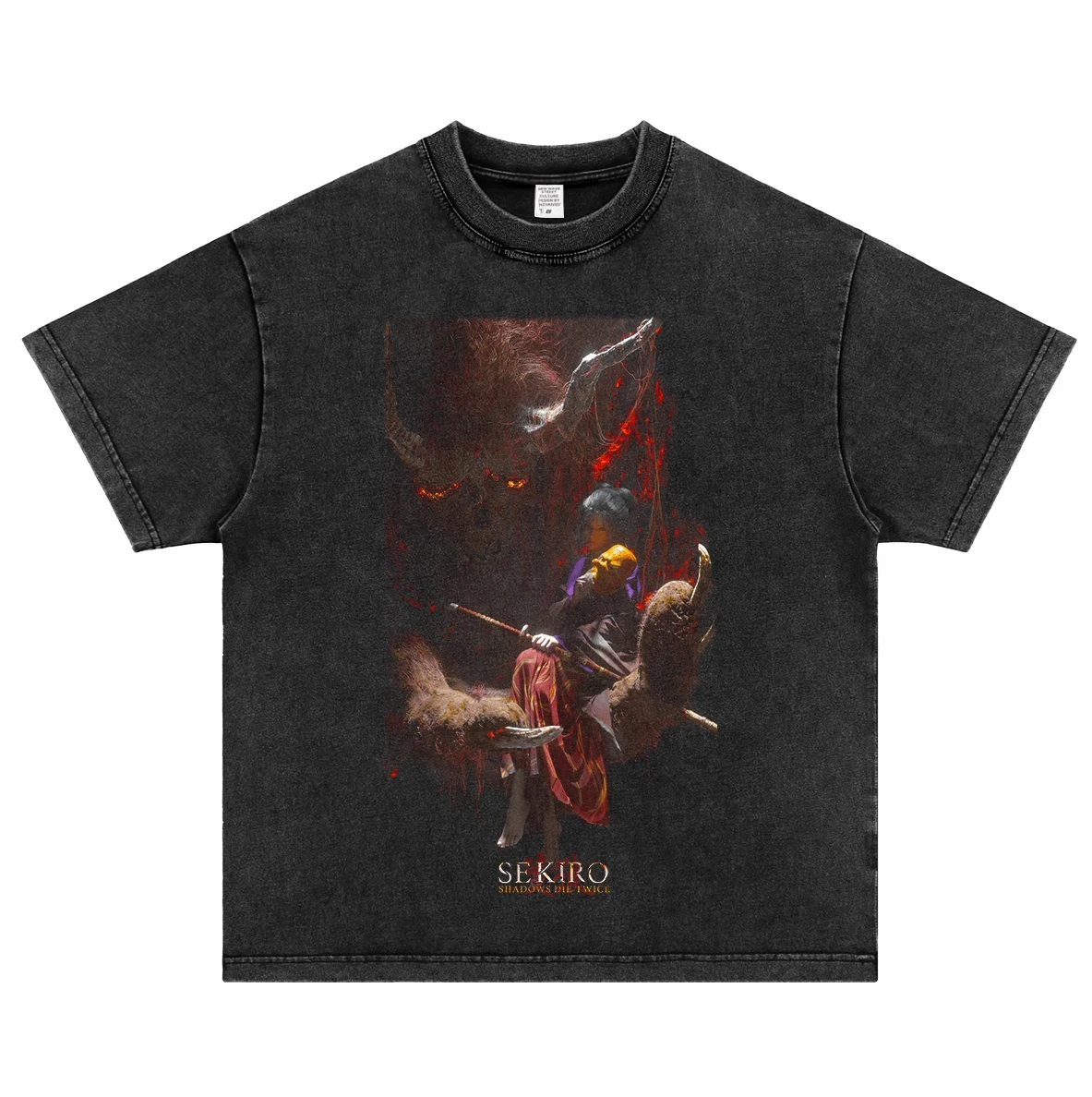 

2025 SEKIRO Sekiro: Shadows Die Twice, Eternal Regret Ghost Series Game Culture Peripheral T-shirt, American Retro Short-sleeved