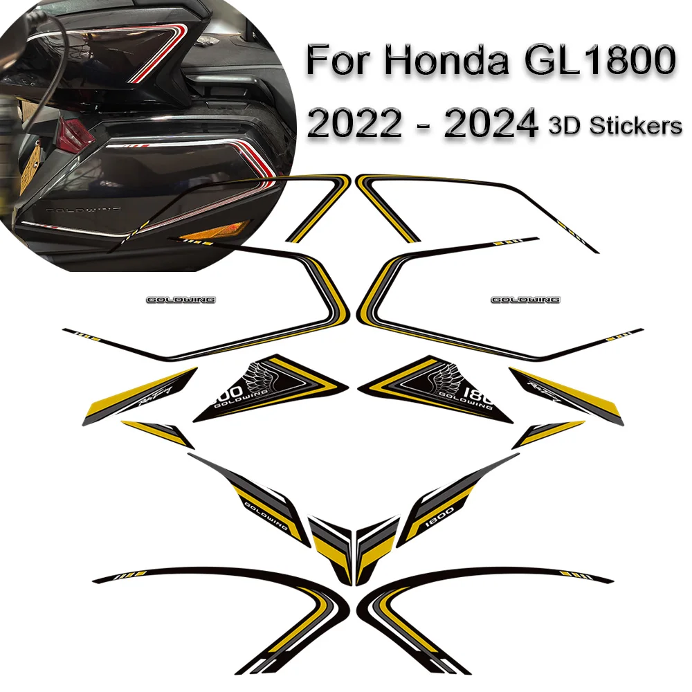 

Tank Pad Grips Gas Kit Knee Fairing Fender Stickers For Honda Goldwing Gold wing GL1800 F6B Tour Protector Decals 2022 - 2024