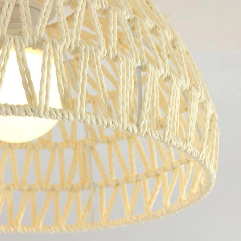 Japanese-style Hemp Rope Pendant Light Kitchen Restaurant Table Living room Ceiling Chandelier Handmade Decoration Hanging Lamps