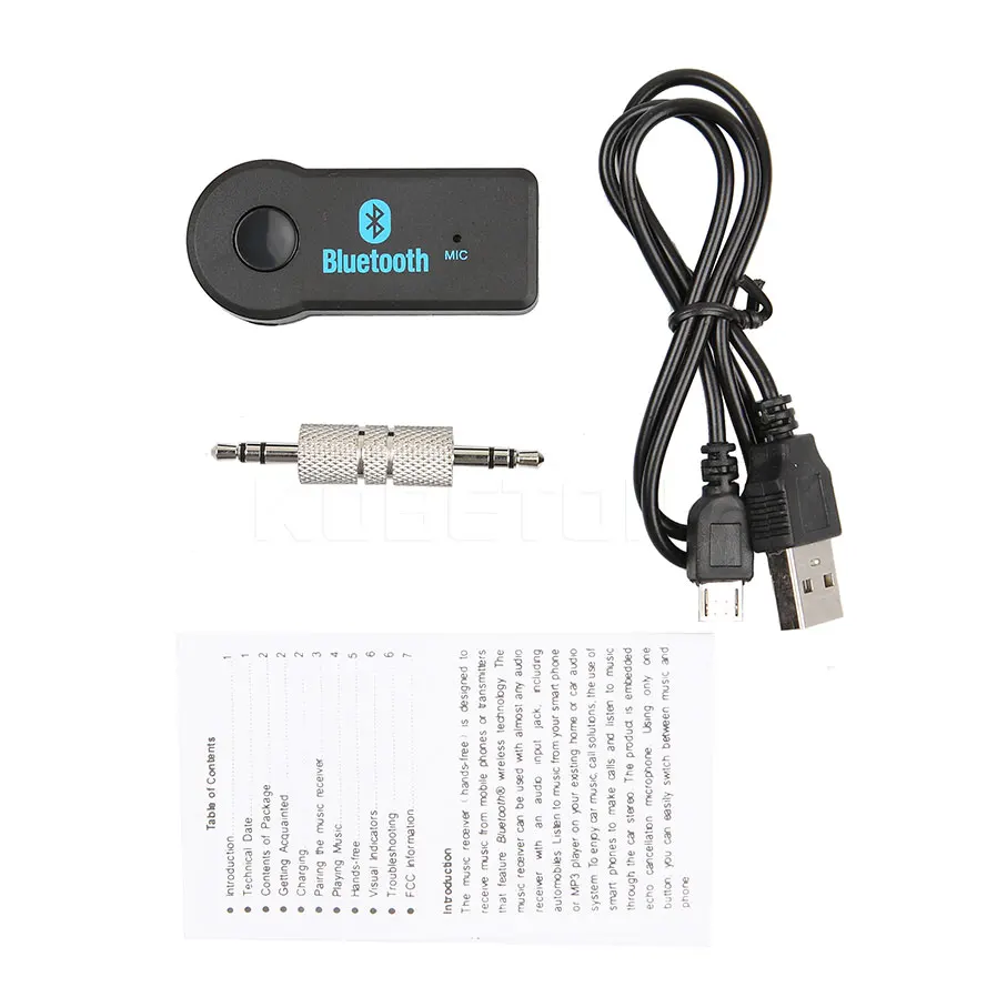 2 IN 1 Wireless Bluetooth Receiver Transmitter Bluetooth Adapter Dongle 3.5mm Jack AUX Audio Headphone Handfree For PC Car radio