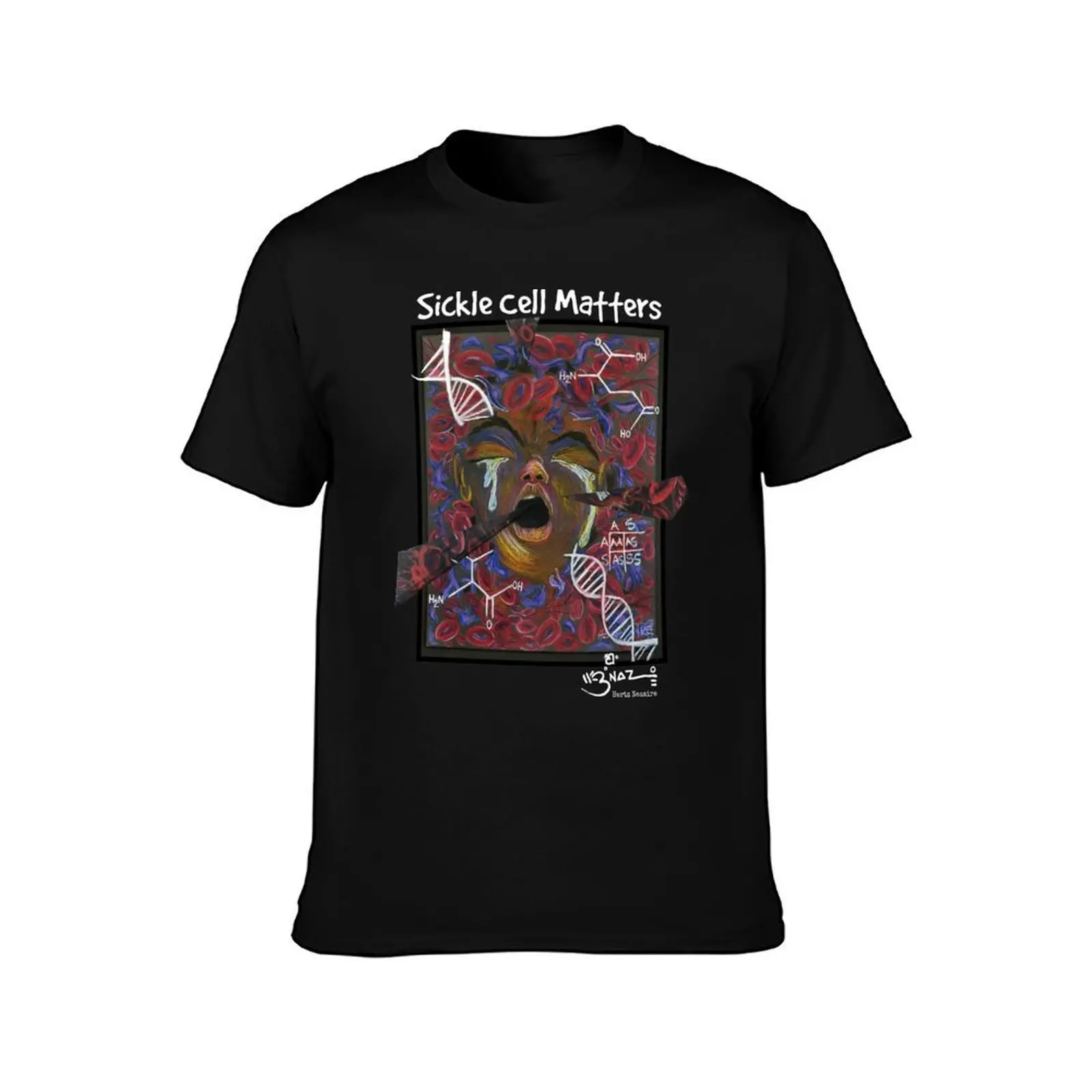 Sickle Cell Matters T-Shirt, Summer Casual Cotton Tee, Oversized Streetwear Tops, Vintage Graphic Print, Loose Fit Short Sleeve