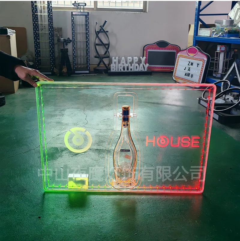 [Customized] Luminous foreign wine rack bar KTV party atmosphere wine display rack wine set LED charging hand sign